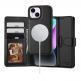 Tech-Protect Wallet Leather MagSafe Flip Case - кожен калъф, тип портфейл с отделящ се кейс с MagSafe за iPhone 15 (черен) thumbnail