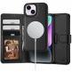 Tech-Protect Wallet Leather MagSafe Flip Case - кожен калъф, тип портфейл с отделящ се кейс с MagSafe за iPhone 15 Plus (черен) thumbnail