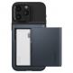Spigen Slim Armor CS Case - хибриден кейс с отделение за кр. карти и най-висока степен на защита за iPhone 15 Pro Max (тъмносин) thumbnail 2