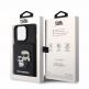 Karl Lagerfeld PU Saffiano Card Slot Stand Karl and Choupette Case - дизайнерски кожен кейс с отделение за карти за iPhone 15 Pro Max (черен) thumbnail 8