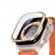 Dux Ducis Flas Tempered Glass Protector With Aluminum Frame - калено стъклено защитно покритие с алуминиева рамка за Apple Watch Ultra 49мм (златист-прозрачен) thumbnail