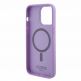 Guess PU Saffiano MagSafe Leather Hard Case - дизайнерски кожен кейс с MagSafe за iPhone 15 Pro Max (лилав) thumbnail 6