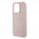 Guess PU Saffiano MagSafe Leather Hard Case - дизайнерски кожен кейс с MagSafe за iPhone 15 Pro Max (розов) thumbnail 5