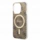Guess IML 4G MagSafe Case - дизайнерски силиконов кейс с MagSafe за iPhone 15 Pro (кафяв) thumbnail 4