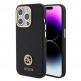 Guess Liquid Silicone 4G Strass Metal Logo Case - силиконов (TPU) калъф за iPhone 15 Pro (черен)  thumbnail
