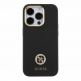 Guess Liquid Silicone 4G Strass Metal Logo Case - силиконов (TPU) калъф за iPhone 15 Pro (черен)  thumbnail 3