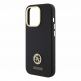 Guess Liquid Silicone 4G Strass Metal Logo Case - силиконов (TPU) калъф за iPhone 15 Pro (черен)  thumbnail 5