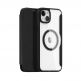 Dux Ducis Skin X Pro Magnetic Wallet Case - удароустойчив хибриден кожен кейс с отделение за карти и MagSafe за iPhone 15 (черен-прозрачен) thumbnail