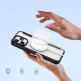 Dux Ducis Skin X Pro Magnetic Wallet Case - удароустойчив хибриден кожен кейс с отделение за карти и MagSafe за iPhone 15 Pro (черен-прозрачен) thumbnail 7