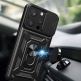 Armor Camshield Hybrid Case With Stand - хибриден удароустойчив кейс с пръстен против изпускане за iPhone 15 Pro Max (черен) thumbnail 2