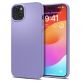 Spigen Thin Fit Case - качествен тънък матиран кейс за iPhone 15 (лилав) thumbnail