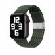 HR Braided Fabric Strap - текстилна каишка за Apple Watch 42мм, 44мм, 45мм, 46мм, Ultra 49мм (тъмнозелен)  thumbnail