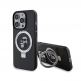 Karl Lagerfeld Ringstand Karl and Choupette MagSafe Case - хибриден удароустойчив кейс с MagSafe за iPhone 15 Pro (черен-прозрачен) thumbnail