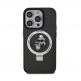 Karl Lagerfeld Ringstand Karl and Choupette MagSafe Case - хибриден удароустойчив кейс с MagSafe за iPhone 15 Pro (черен-прозрачен) thumbnail 3