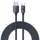 Baseus Crystal Shine USB-A to USB-C Cable PD 2.0 100W (CAJY000401) - здрав кабел с въжена оплетка и бързо зареждане за устройства с USB-C порт (120 см) (черен) thumbnail