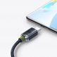 Baseus Crystal Shine USB-A to USB-C Cable PD 2.0 100W (CAJY000401) - здрав кабел с въжена оплетка и бързо зареждане за устройства с USB-C порт (120 см) (черен) thumbnail 7