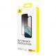 Baseus Diamond Privacy Tempered Glass Film (0.30mm) - калено стъклено защитно покритие с определен ъгъл на виждане за дисплея на iPhone 15 Pro (черен-прозрачен) thumbnail 4