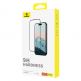 Baseus Diamond Tempered Glass Film (0.30mm) - калено стъклено защитно покритие за дисплея на iPhone 15 (черен-прозрачен) thumbnail