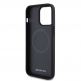 AMG Carbon Effect Leather MagSafe Case - дизайнерски кожен кейс с висока защита с MagSafe за iPhone 15 Pro Max (черен) thumbnail 6