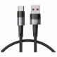 Tech-Protect Ultraboost USB-A to USB-C Cable 66W - кабел с въжена оплетка за устройства с USB-C порт (50 см) (черен) thumbnail
