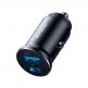 Joyroom Dual USB-A & USB-C Fast Car Charger 30W - зарядно за кола с USB-A и USB-C изходи и технология за бързо зареждане (черен) thumbnail 3