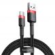 Baseus Cafule USB-A to USB-C Cable 18W (CATKLF-C91) - кабел с въжена оплетка и бързо зареждане за устройства с USB-C порт (200 см) (черен-червен) thumbnail