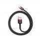 Baseus Cafule USB-A to USB-C Cable 18W (CATKLF-C91) - кабел с въжена оплетка и бързо зареждане за устройства с USB-C порт (200 см) (черен-червен) thumbnail 3