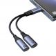 Joyroom USB-C Male to 2xUSB-C Female Audio Adapter DAC - активен USB-C адаптер с 2xUSB-C изхода за устройства с USB-C порт (черен) thumbnail 3