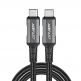 Acefast Acewire Pro USB4 USB-C to USB-C Fast Charging Cable 240W - здрав USB4 кабел с въжена оплетка за устройства с USB-C порт (100 см) (черен) thumbnail