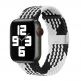 HR Braided Fabric Strap - текстилна каишка за Apple Watch 42мм, 44мм, 45мм, 46мм, Ultra 49мм (бял-черен)  thumbnail
