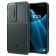 Spigen Optik Armor Case - тънък качествен силиконов (TPU) калъф с капак за камерата за Samsung Galaxy S24 (зелен) thumbnail