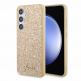 Guess Glitter Flakes Metal Logo Case - хибриден удароустойчив кейс за Samsung Galaxy S24 (златист) thumbnail