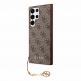 Guess PU 4G Charms Collection Leather Hard Case - дизайнерски кожен кейс за Samsung Galaxy S24 Ultra (кафяв) thumbnail 2