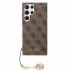 Guess PU 4G Charms Collection Leather Hard Case - дизайнерски кожен кейс за Samsung Galaxy S24 Ultra (кафяв) thumbnail 3
