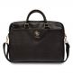 Guess PU Grained 4G Metal Logo Laptop Bag 16 - луксозна дизайнерска чанта с дръжки и презрамка за преносими компютри до 16 инча (черен) thumbnail