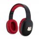 Hello Kitty Bicolor Kitty Metal Head Logo Bluetooth Headphones - безжични блутут слушалки с микрофон за мобилни устройства (черен) thumbnail