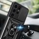 Armor Camshield Hybrid Case With Stand - хибриден удароустойчив кейс с пръстен против изпускане за Samsung Galaxy S24 Ultra (черен) thumbnail 5