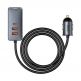 Baseus Share Together Car Charger With Extension Cord 120W (CCBT-B0G) - зарядно за кола с 1xUSB-C и 3xUSB-A порта с технология за бързо зареждане (сив) thumbnail 2