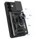 Armor Camshield Hybrid Case With Stand - хибриден удароустойчив кейс с пръстен против изпускане за Samsung Galaxy S24 Plus (черен) thumbnail 3