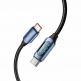 Tech-Protect UltraBoost USB-C to USB-C Cable with LED Display 100W - здрав кабел с въжена оплетка с бързо зареждане за устройства с USB-C порт (200 см) (син) thumbnail 2