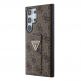Guess PU 4G Strass Grip Stand Triangle Metal Logo Case - дизайнерски кожен кейс с отделение за карти за Samsung Galaxy S24 Ultra (кафяв) thumbnail 2