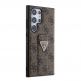 Guess PU 4G Strass Grip Stand Triangle Metal Logo Case - дизайнерски кожен кейс с отделение за карти за Samsung Galaxy S24 Ultra (кафяв) thumbnail 4