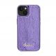 Guess Sequin Script Logo Case - дизайнерски силиконов кейс за iPhone 13 (лилав) thumbnail 3