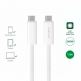 4smarts PremiumCord USB-C to USB-C Cable 240W - кабел с бързо зареждане за устройства с USB-C порт (150 см) (бял)  thumbnail