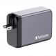 Verbatim GaN Fast Wall Charger 140W - захранване за ел. мрежа за мобилни устройства с 1xUSB-A и 3xUSB-C изходи с технология за бързо зареждане и преходници за цял свят (тъмносив) thumbnail 5