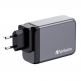 Verbatim GaN Fast Wall Charger 140W - захранване за ел. мрежа за мобилни устройства с 1xUSB-A и 3xUSB-C изходи с технология за бързо зареждане и преходници за цял свят (тъмносив) thumbnail 6