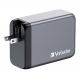 Verbatim GaN Fast Wall Charger 240W - захранване за ел. мрежа за мобилни устройства с 1xUSB-A и 3xUSB-C изходи с технология за бързо зареждане и преходници за цял свят (тъмносив) thumbnail 5