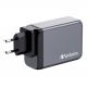 Verbatim GaN Fast Wall Charger 240W - захранване за ел. мрежа за мобилни устройства с 1xUSB-A и 3xUSB-C изходи с технология за бързо зареждане и преходници за цял свят (тъмносив) thumbnail 6