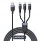 Joyroom 3-in-1 USB-A Fast Charging Cable 3.5A - универсален USB-A кабел с Lightning, microUSB и USB-C конектори (120 см) (черен) thumbnail
