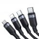Joyroom Fast 4-in-1 Charging Data Cable 3.5А - универсален USB-A кабел с microUSB, Lightning и 2xUSB-C конектори (120 см) (черен) thumbnail 4